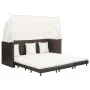 3-Sitzer-Gartenschlafsofa mit braunem synthetischem Rattanverdeck von vidaXL, Outdoor-Sofas - Ref: Foro24-46076, Preis: 623,7...