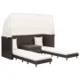 3-Sitzer-Gartenschlafsofa mit braunem synthetischem Rattanverdeck von vidaXL, Outdoor-Sofas - Ref: Foro24-46076, Preis: 623,7...