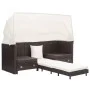 3-Sitzer-Gartenschlafsofa mit braunem synthetischem Rattanverdeck von vidaXL, Outdoor-Sofas - Ref: Foro24-46076, Preis: 623,7...