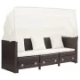 3-Sitzer-Gartenschlafsofa mit braunem synthetischem Rattanverdeck von vidaXL, Outdoor-Sofas - Ref: Foro24-46076, Preis: 623,7...