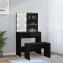 Black Plywood LED Vanity Set by vidaXL, Bedroom Dressers - Ref: Foro24-3114108, Price: 105,81 €, Discount: %