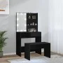 Black Plywood LED Vanity Set by vidaXL, Bedroom Dressers - Ref: Foro24-3114108, Price: 107,45 €, Discount: %