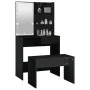 Black Plywood LED Vanity Set by vidaXL, Bedroom Dressers - Ref: Foro24-3114108, Price: 107,45 €, Discount: %