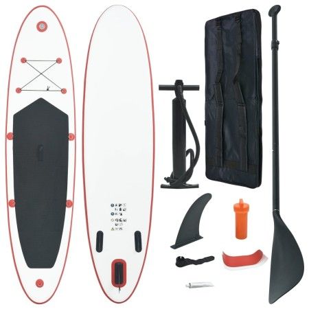 Set von aufblasbarem SUP Paddel Surfboard in Rot und Weiß von vidaXL, Paddleboards - Ref: Foro24-90632, Preis: 153,85 €, Raba...