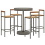 Bar-Tisch und Gartenhocker-Set, 5-teilig, aus Akazienholz und grauem PE-Rattan. von vidaXL, Gartensets - Ref: Foro24-3187721,...