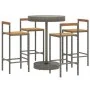 Mesa bar y taburetes jardín 5 pzas madera acacia ratán PE gris by vidaXL, Garden sets - Ref: Foro24-3187721, Price: 262,80 €,...