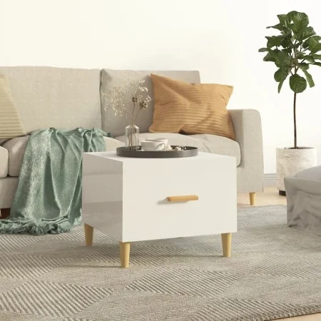 Couchtisch aus weiß glänzendem Sperrholz, 50 x 50 x 40 cm von vidaXL, Couchtisch - Ref: Foro24-812720, Preis: 45,41 €, Rabatt: %