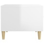 Mesa de centro madera contrachapada brillo blanco 50x50x40 cm