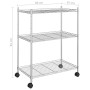 Estantería de 3 niveles con ruedas cromado 60x35x81 cm 150 kg by vidaXL, Industrial shelving - Ref: Foro24-324625, Price: 58,...