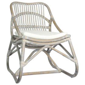 Silla de ratán lino gris Silla de ratán lino gris