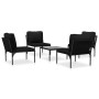 5-teiliges Gartenmöbel-Set mit schwarzen PVC-Kissen von vidaXL, Gartensets - Ref: Foro24-48590, Preis: 269,36 €, Rabatt: %