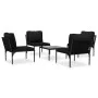 Juego de muebles de jardín 5 piezas con cojines PVC negro de vidaXL, Conjuntos de jardín - Ref: Foro24-48590, Precio: 266,24 ...