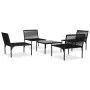 5-teiliges Gartenmöbel-Set mit schwarzen PVC-Kissen von vidaXL, Gartensets - Ref: Foro24-48590, Preis: 266,24 €, Rabatt: %