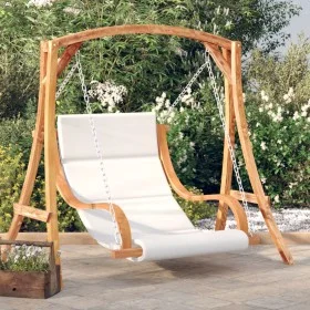 Swing with cushion solid fir wood with teak finish by vidaXL, Garden rockers - Ref: Foro24-3200617, Price: 364,72 €, Discount: %