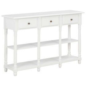 Mesa consola madera de ingeniería blanca 110x30x76 cm