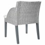 Sillas de comedor con cojines 2 unidades ratán natural gris