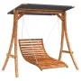 Schaukelliege mit Markise aus massivem Tannenholz und Teakholz-Finish von vidaXL, Gartenwippen - Ref: Foro24-3200620, Preis: ...