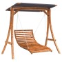 Swing lounger with awning solid fir wood teak finish by vidaXL, Garden rockers - Ref: Foro24-3200620, Price: 408,29 €, Discou...