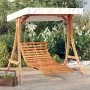 Schaukel-Liegestuhl mit massivem Fichtenholzgestell und Teak-Finish-Überdachung. von vidaXL, Gartenwippen - Ref: Foro24-32006...