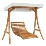 Schaukel-Liegestuhl mit massivem Fichtenholzgestell und Teak-Finish-Überdachung. von vidaXL, Gartenwippen - Ref: Foro24-32006...