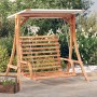 Swing bench with awning solid fir wood with teak finish by vidaXL, Garden rockers - Ref: Foro24-3200621, Price: 415,20 €, Dis...