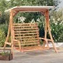 Swing bench with awning solid fir wood with teak finish by vidaXL, Garden rockers - Ref: Foro24-3200621, Price: 407,36 €, Dis...
