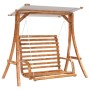 Swing bench with awning solid fir wood with teak finish by vidaXL, Garden rockers - Ref: Foro24-3200621, Price: 415,20 €, Dis...