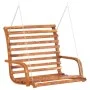 Swing bench with awning solid fir wood with teak finish by vidaXL, Garden rockers - Ref: Foro24-3200621, Price: 407,36 €, Dis...