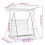 Swing bench with awning solid fir wood with teak finish by vidaXL, Garden rockers - Ref: Foro24-3200621, Price: 415,20 €, Dis...
