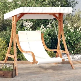 Swing with cushion and awning in solid fir wood by vidaXL, Garden rockers - Ref: Foro24-3200629, Price: 345,89 €, Discount: %