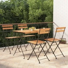Klappbares Cafeteria-Möbel 5-tlg. massives Akazienholz und Stahl von vidaXL, Gartensets - Ref: Foro24-3152098, Preis: 244,93 ...