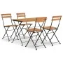 Klappbares Cafeteria-Möbel 5-tlg. massives Akazienholz und Stahl von vidaXL, Gartensets - Ref: Foro24-3152098, Preis: 230,41 ...