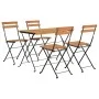 Klappbares Cafeteria-Möbel 5-tlg. massives Akazienholz und Stahl von vidaXL, Gartensets - Ref: Foro24-3152098, Preis: 230,41 ...