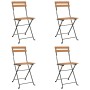 Folding café furniture set, 5 pieces, solid acacia wood and steel. by vidaXL, Garden sets - Ref: Foro24-3152098, Price: 230,2...