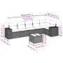 Set sofás de jardín 7 piezas y cojines ratán sintético beige