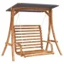 Swing bench with awning solid fir wood with teak finish by vidaXL, Garden rockers - Ref: Foro24-3200622, Price: 327,40 €, Dis...