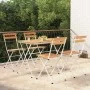 Folding café furniture set, 5 pieces, solid acacia wood and steel. by vidaXL, Garden sets - Ref: Foro24-3152100, Price: 214,4...