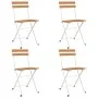 Folding café furniture set, 5 pieces, solid acacia wood and steel. by vidaXL, Garden sets - Ref: Foro24-3152100, Price: 214,4...