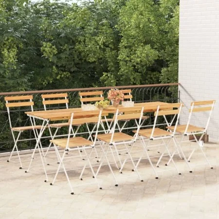 Klappbare Cafeteria-Stühle 8 Stück Stahl und massives Akazienholz von vidaXL, Gartenstühle - Ref: Foro24-3152109, Preis: 266,...