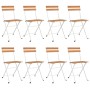 Folding café chairs 8 units steel and solid acacia wood by vidaXL, Garden chairs - Ref: Foro24-3152109, Price: 269,79 €, Disc...