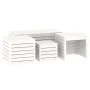 4-teiliges Gartenbox-Set massives Zirbenholz weiß von vidaXL, Aufbewahrungsboxen für den Außenbereich - Ref: Foro24-3154667, ...
