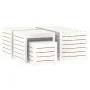4-teiliges Gartenbox-Set massives Zirbenholz weiß von vidaXL, Aufbewahrungsboxen für den Außenbereich - Ref: Foro24-3154667, ...