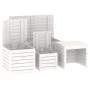 4-teiliges Gartenbox-Set massives Zirbenholz weiß von vidaXL, Aufbewahrungsboxen für den Außenbereich - Ref: Foro24-3154667, ...
