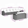Set de sofás de jardín 8 piezas y cojines ratán sintético negro