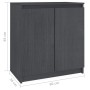 Armario auxiliar madera maciza de pino gris 60x36x65 cm de vidaXL, Aparadores - Ref: Foro24-808100, Precio: 81,05 €