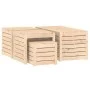 Juego de cajas de jardín 4 piezas madera maciza de pino de vidaXL, Cajas de almacenaje para exteriores - Ref: Foro24-3154666,...