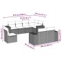 Set de sofás de jardín 8 pzas y cojines ratán sintético gris