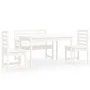 Juego de comedor de jardín 4 piezas madera maciza pino blanco de vidaXL, Conjuntos de jardín - Ref: Foro24-3154690, Precio: 3...