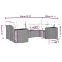 Set de sofás de jardín 6 pzas y cojines ratán sintético gris