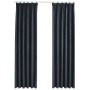 Blackout curtains with hooks 2 pieces anthracite gray 140x255 cm by vidaXL, Curtains and curtains - Ref: Foro24-134462, Price...
